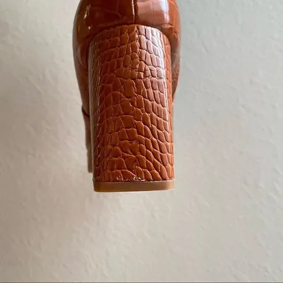 ASOS tan / orange platform boots wide fit size 9 - Picture 5 of 5